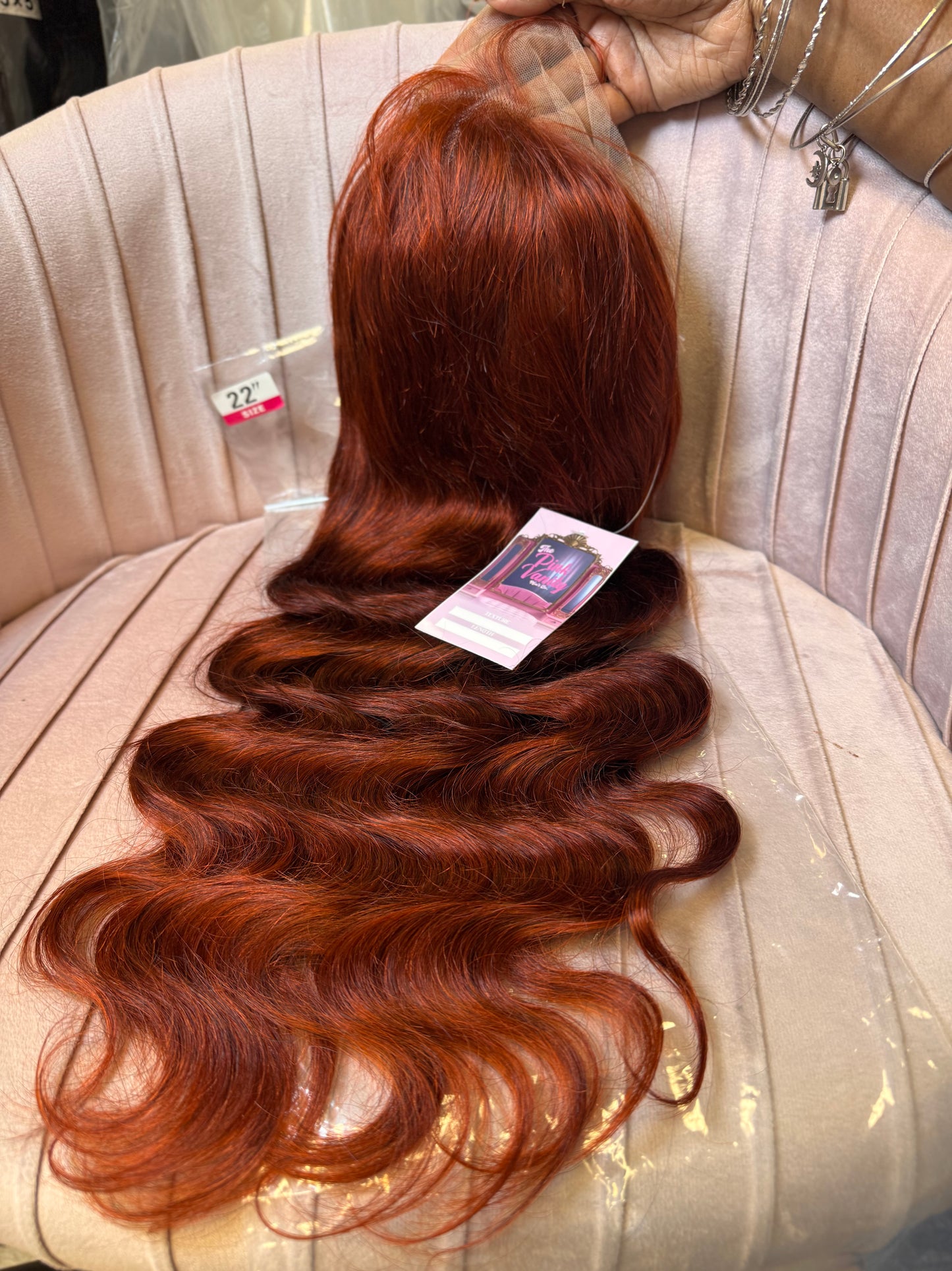 22" 13x4 Transparent Lace Wig - Body Wave - Auburn (Auburn Glow)