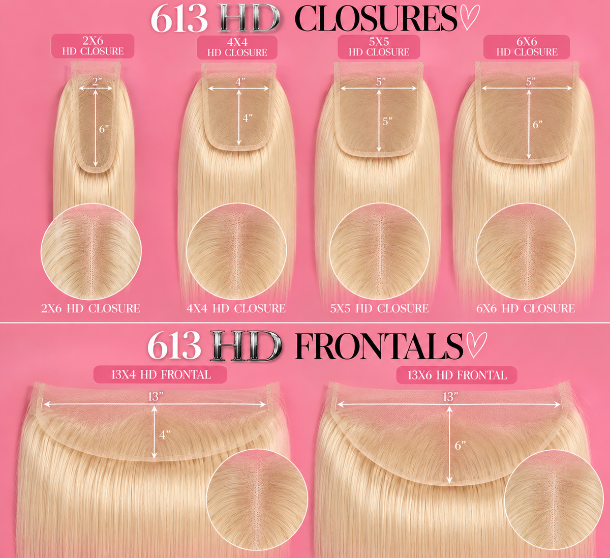613 Blonde HD Closures & Frontals