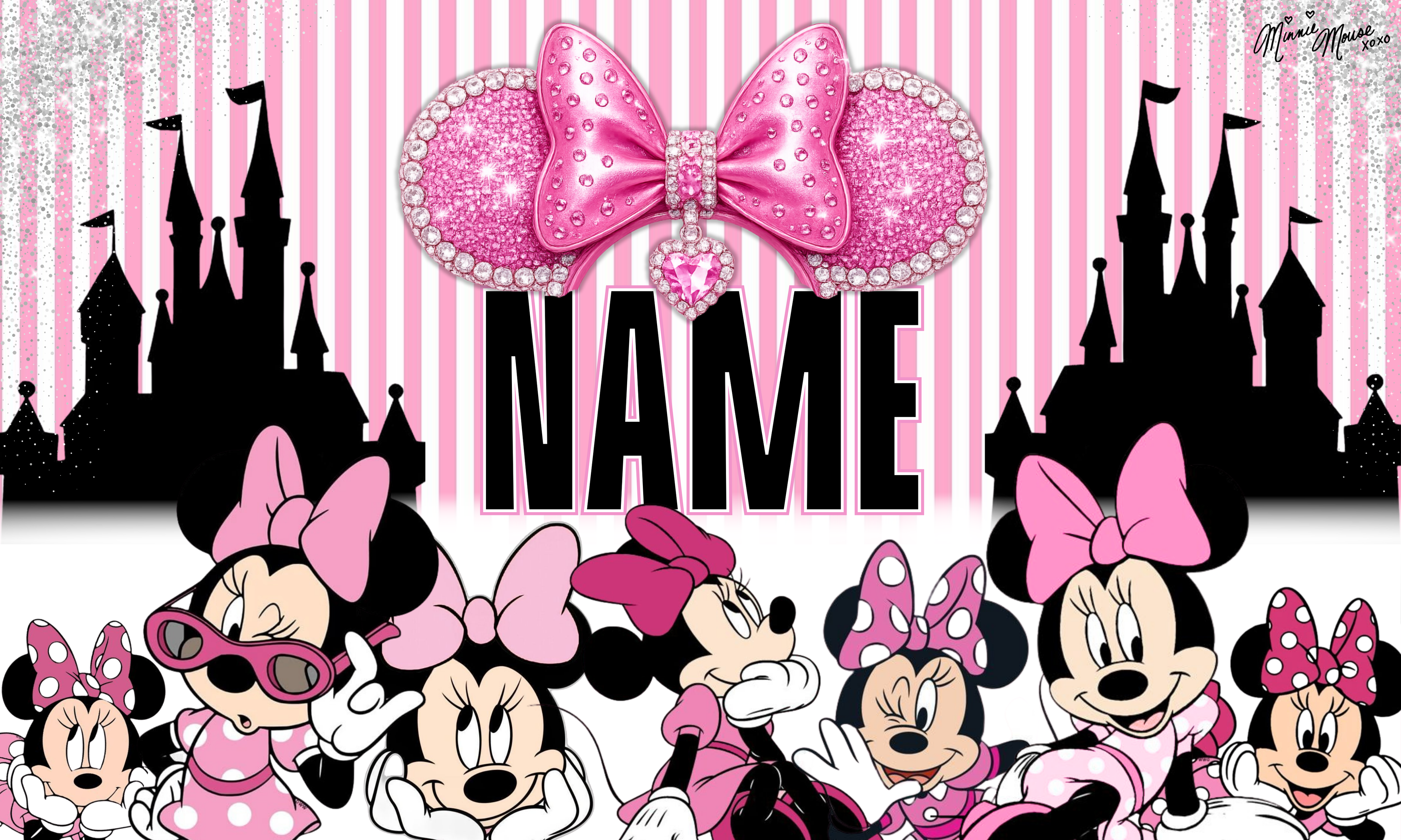 🎀 PINK PRINCESS MOUSE WALL COLLAGE TEMPLATE 🎀